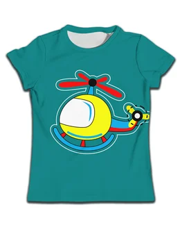Cartoon Lietadlo Tričká pre Dievčatá T-shirt Deti Jednoduchý dizajn Oblečenie Detí Bežné Top Zelená 2024 Nové Letné Detské Oblečenie DIEŤA
