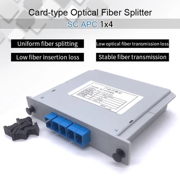 5 ks/box SC UPC Fiber Optický Splitter 1X4 Box FTTH Planárne Vlnovodové Typ Optického Vlákna Splitter PLC Splitter Box 1:4 SC UPC