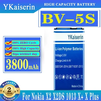 YKaiserin Vysokej Kvality 3800mAh BV-5S Batérie pre Nokia X2 X2D X2DS RM-1013 Mobilný Telefón Baterij + Trať Č.