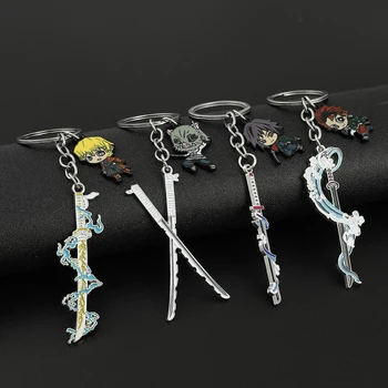 Anime Demon Slayer Sword Keychain Kimetsu č Yaiba Tomioka Giyuu Kochou Shinobu Zbraň Cosplay prívesok na Kovový Prívesok Keyring