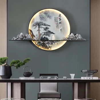 Čínsky Obrázok Nástenné Svietidlo Moderného Kreatívneho Krajiny nástenná maľba Pozadia Sconce Led pre Domáce Dekorácie Obývacia Izba, Spálňa Lampy