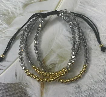 Trend krištáľové sklenené korálky prispôsobené Šperky Boho Nastaviteľné tkané handmade Náramky Pre Ženy