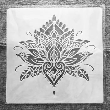 30*30 cm Mandala Lotus Listy DIY Vrstvenie Blany Nástenné Maľby Zápisník Sfarbenie Razba Album Dekoratívne Šablóny