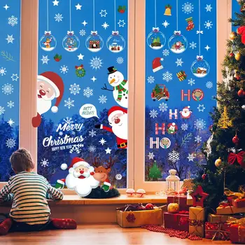 Lepidlo zadarmo Vianočné Ozdoby, Vianočné Okno Nálepky Slávnostné Santa Claus Elk Snehuliak Vzory pre Jednoduchú Inštaláciu