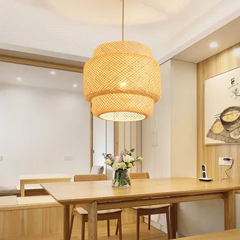 Japonský Retro Ručné Bambusu Luster Reštaurácia Kávy Hala Chodby, Balkón, Obývacia Izba Jednoduché Bambusu Nezávislá Lampa