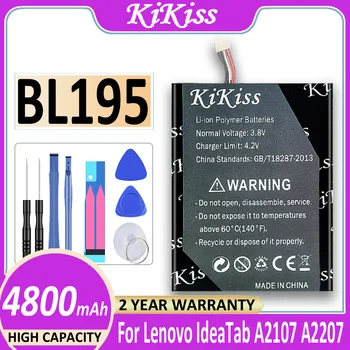KiKiss Batérie BL195 4800mAh Pre Lenovo IdeaTab Nápad Kartu A2107 A2207 L12T1P31 Bateria