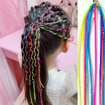 30pcs Dievčatá s opletením farba pletenie vlasy multicolor Pletené Lano Pramene Špinavé Vlasy, Vrkoč Príslušenstvo Hip Hop Dievča urob si sám