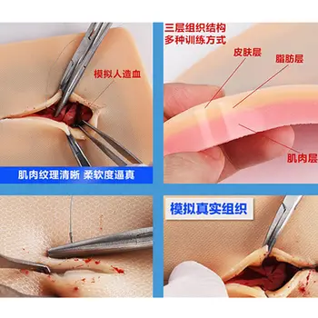 Lekárske študentov simulované kožné rany tela silikónové laparoscopic ústne modul prístroja nastaviť chirurgické šijacie praxi model