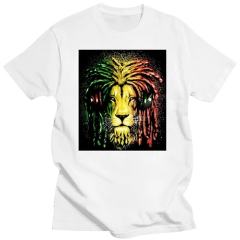 muž t-košele pre Dospelých Rasta Lev, Rastafarian Lion, Lion Dreds, Lev Rasta T Shirt módne t-shirts