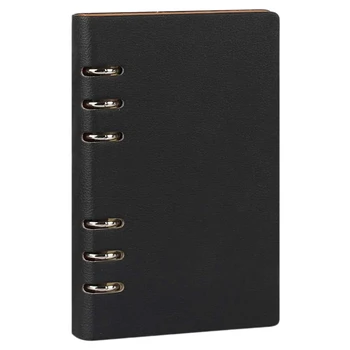 A5 Notebook 6 Otvorov PU Kožené Krytu Notebooku Voľné Vrecku Kožené Puzdra Notebook Spojovacích Krúžkov Vestník