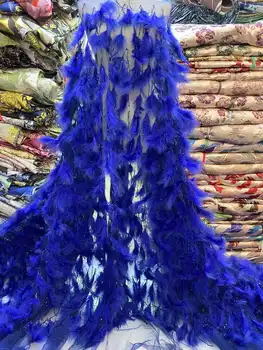 Najnovšie Bule 3D Pierko Výšivky Afriky čipky Textílie 2023 Vysokej Kvality Flitrami Čistý Čipky Textílie Pre Svadobné Party Šaty 5 Metrov