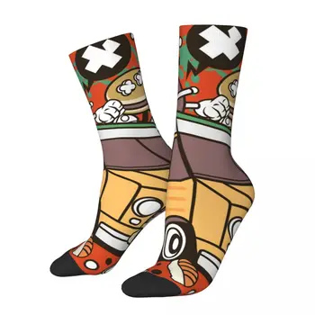 Vtipné Blázon Kompresné Ponožky pre Mužov Onigiri Hambuger Potravín Hip Hop Harajuku Fast Food Šťastný Vzor Vytlačené Chlapci Posádky Ponožky