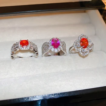 Iskru Plnú Zirkón Prstene pre Ženy Módne Svadobné Party Šperky Príslušenstvo Otvorte Nastaviteľné Strieborná Farba Vintage Prsteň Dary