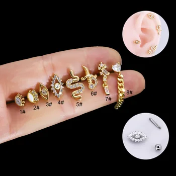 16 Prierez Chrupavky Piercing Šperkov Srdca Náušnice Had Chrupavky Náušnice pre Ženy, ktoré Telo Šperky