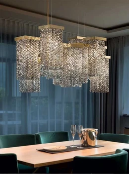 K9 Crystal Prívesok Svetlá Moderná Jedáleň Luxusný Luster Osvetlenie Bar Villa Ostrov Visí Lampa