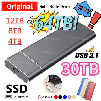 Nový, Originálny 30TB 26TB 18TB 10TB 4TB vysokorýchlostné Externý Pevný Disk Mobile Pevného Disku USB 3.1/Typ-C Rozhrania Mass Storage