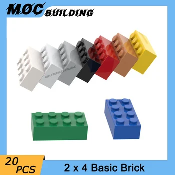20PCS MOC Kompatibilné Montuje Častice 3001 2x4 Pre Stavebné Bloky Súčastí DIY Tehly Príslušenstvo Vzdelávacie Puzzle, Hračky, Darčeky