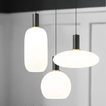 Moderné LED Mliečno-Bieleho Skla Prívesok Lampy, Stropné Osvetlenie pre Obývacia Izba, Jedáleň, Spálňa Tvorivé Domova Zavesenie Svetla