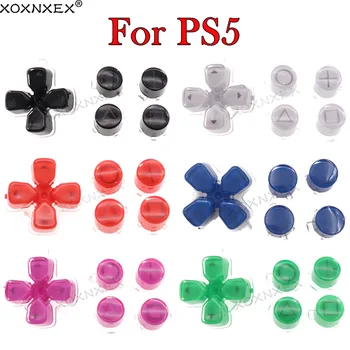 XOXNXEX 30Sets Náhradné Plastové Crystal Tlačidlá ABXY D Pad Driection Kľúč Držiak Pre PS5 Radič