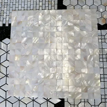 Shell Mozaiku Dlaždíc, Prírodnej Bielej perlete Stenu Backsplash Kúpeľni Dlažba MOP191 list