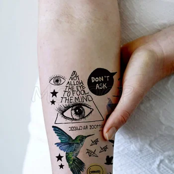 Tetovanie nálepky robin oko list star vták lietadlo shark žiarovka loď dočasné falošné tatto malý prvok tetovanie pre dieťa dievča, muž žena