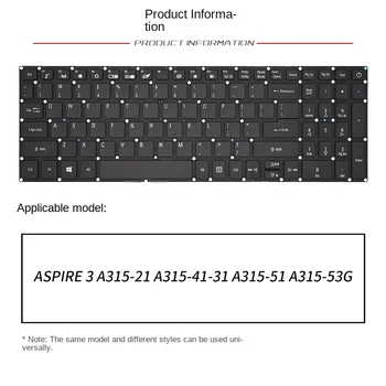 nahradiť Oblek pre Acer Aspire 3 A315-21 A315-41-31 A315-51 A315-53 G Notebooku, klávesnice