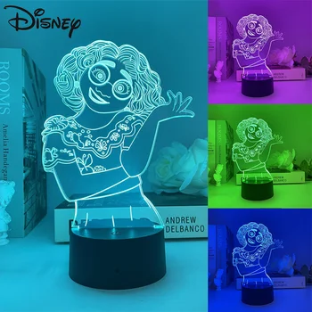 Disney Encanto 3D Nočné Svetlo Mirabel Cartoon USB Spálňa Nočná Lampa Plug-in Led Spánku Svetlo RGB Nočné Svetlo Domáce Dekorácie