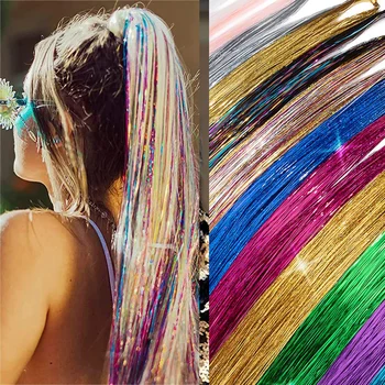 Lesklé Vlákna Lesk Vlasov Pozlátko Auta Lesk String Rozšírenia Hippie Príslušenstvo pre Ženy Headdress