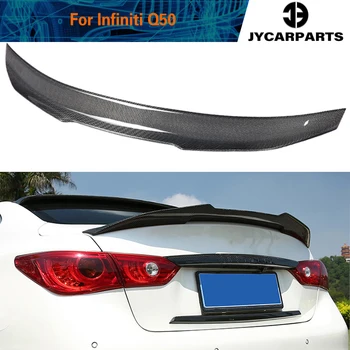 Carbon Fiber Zadný Kufor Spojler Krídlo Boot Pery pre Infiniti Q50 Q50S 2014 - 2020 Zadný Spojler batožinového priestoru