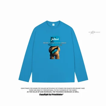 Cartoon Medveď Grafické Ženy Topy s Dlhým Rukávom Bežné Ženské tričká Hip Hop Značky Streetwear O-krku Unisex Bavlnené Oblečenie