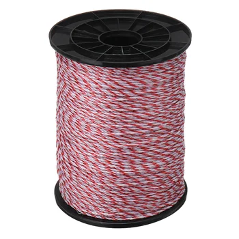 500M Roll Elektrický Plot Lano Red White Polywire s Oceľovou Poly Lano pre Kone Zvierat Oplotenie Ultra Nízky Odpor Drôtu