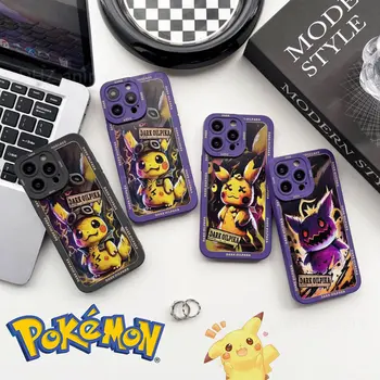 Móda Pokémon Pikachu Telefón puzdro pre IPhone 14 13 12 11 Pro Max Tmavé Animácie Shockproof Kryt Telefónu, pre IPhone 14 Plus Shell