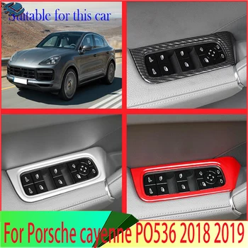 Pre Porsche cayenne PO536 2018 2019 Auto Príslušenstvo, ABS Dvere, Okno, lakťová opierka Kryt Prepnúť Panel Výbava Liatie Obloha