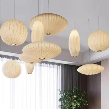 Jednoduché svietidlo prívesok svetlo Bielej hodvábnej lampy dizajn Izba Oblečenie Obchod Tatami Japonský Papier Luster