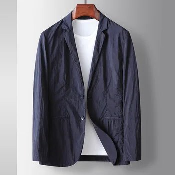 6202-Oblek pánske tenké bežné krémy na opaľovanie, elastické malé oblek na jar a na jeseň jeden západ bunda, tričko v lete