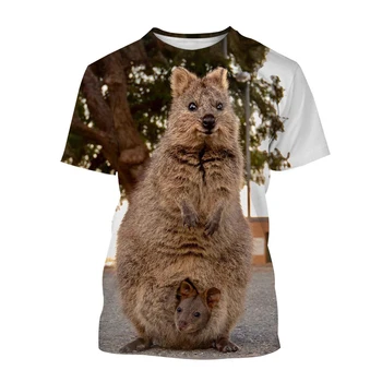 New Horúce Predaj Austrália Quokka 3D Tlač T-shirt Módne Bežné Úsmev Zviera Tlače Roztomilé Zvieratko Quokka-Krátke Rukávy T-Shirt