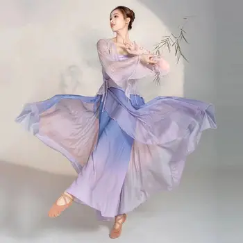 Klasický Tanečný Kostým Postupné Vyhovovali Víla Každodennej Praxi Šaty Voľné Tečie Gázy Čínsky Tanec Výkon Stag Dancewear