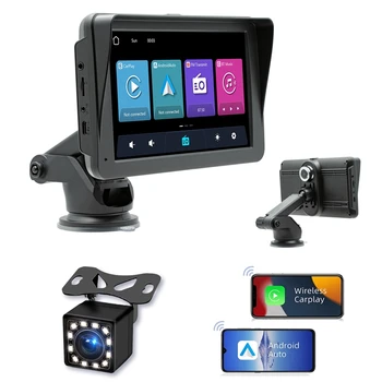 7Inch autorádia S Dashcam, Pomlčka Mount Carplay & Android Auto, Auto Stereo Bluetooth, Zrkadlo Odkaz, FM, Cúvaní Kamera Odolná