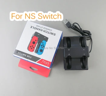 10pcs Black Nabíjací Dok Stanica 4 v 1 s 2-Port USB Hub pre Nintendo Prepínač Radosť Con USB Nabíjanie Rukoväť radič Nabíjačky