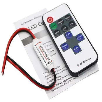 11key LED pásy regulátor Mini Stmievač RF Diaľkové DC5-24V Pre 5630 2835 5050 jednofarebné LED pásy 1-10PCS
