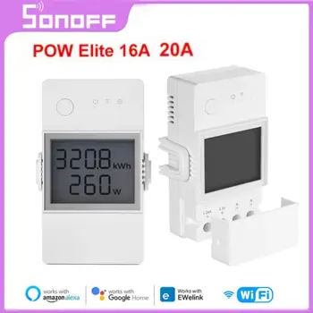 SONOFF POW Elite Smart Power Meter Prepínač 16A /20A, Wifi, Smart Home Prepínač LCD Displej Pracuje s Alexa Domovská stránka Google App eWeLink
