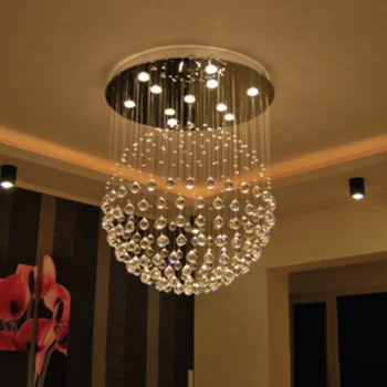 Veľké Krištáľové Lustre Luxusná Výzdoba pre Vysoký Strop Obývacia Izba, Schodisko Podkrovie Foyer Dekorácie Prívesok Vnútorné Osvetlenie Lampa