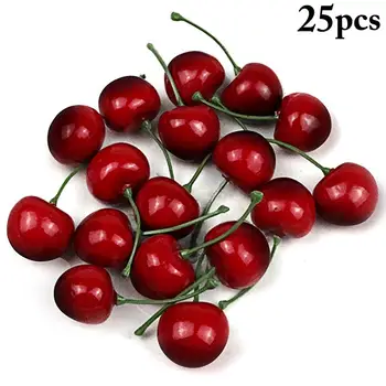 Umelé Cherry Dekor Mini 25Pcs Pena Faux Ovocie Dekor Simulácia Cherry Domova Strana navrhne Fotografie Prop