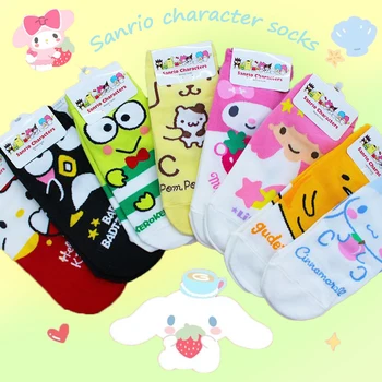 Sanrio Kawaii Hello Kitty Ponožka Cinnamoroll Moje Melódie Pompompurin Keroppi Zlé Badtz Maru Komiksu, Anime Bežné Módne Krátke Ponožky