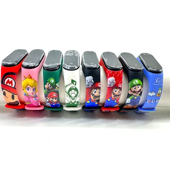 Luigi Mario Bros detské hodinky Akčné Figúrky Princezná Peach Yoshi Bowser deti Šport Náramok Nepremokavé Digitálne Hodinky, Hračky