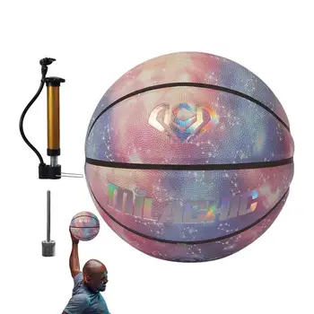 Holographics Basketbalovú Loptu Žiariace Self-Osvetlenie Basketbal Veľkosť 7 Krytý Vonkajší Ulici Kompozitné PU Kožené Lopty Pre