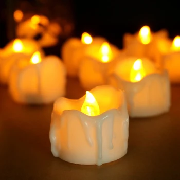 12pcs Flameless LED Sviečka Svetlá Tvorivé Led Čaj Lampa Teplá Biela Halloween Svadobné, Vianočné Dekorácie sviečkach