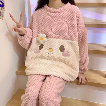 Roztomilý Sanrio Melódie Plyšové Sleepwear Pachacco Zimné Rekreačné Pohodlie Pribrala Coral Velvet Pyžamo Cartoon Domáce Oblečenie Darček