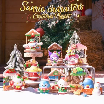 Sanrio Slepé Okno Vianočný Trh Série Bábiky, Dekorácie Kolekcie Hello kitty Kuromi Cinnamoroll MyMelody Pachacco Pompompurin