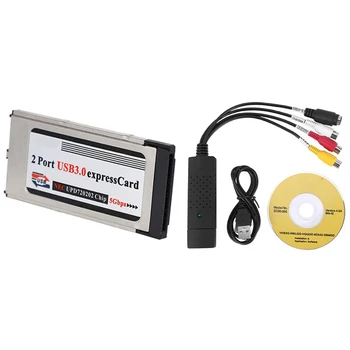 Video Audio VIDEO VHS USB digitalizačné Karty a High-Speed Duálny 2 Port USB 3.0 Express Card 34 mm Slot Express Card